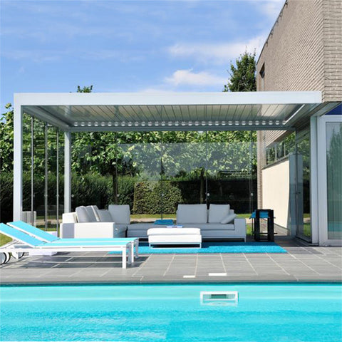 Fast Sale Motorized Adjustable Open And Close Louver Roof Garden Aluminum Pergola 4X3 Pergola