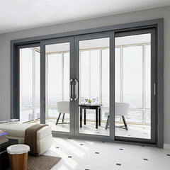 Soft Closing Sliding Door System  Certification Front  Aluminum Bedroom Sliding Door With Double Glazed 96x80 Sliding Door