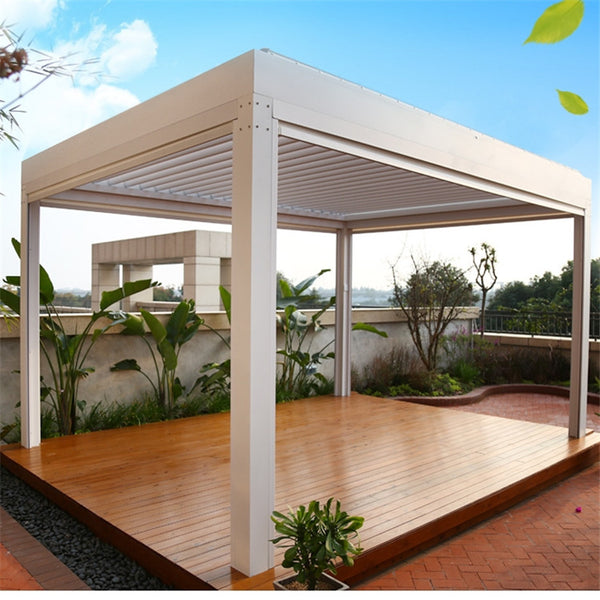 Best Power Coated Aluminum Motorized Solar Shade Electric Sunroof Garden Pergola