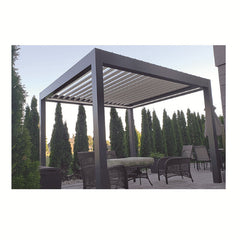 Adjustable Modern  Closing Aluminum Louver Bioclimatic Pergola  Design Aluminum Electric Pergola China