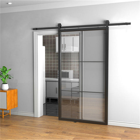 Barn Door For House  Large Glass Tempered Small Barn Door With Alloy Aluminum Hardware Track Kit  Barn Door With Window