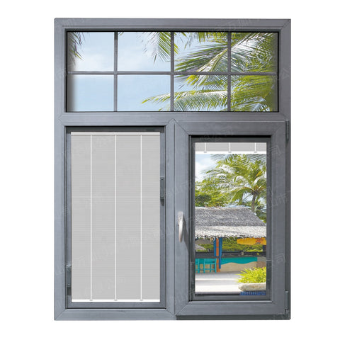 UPVC/ PVC casement window blind inside double glass window on China WDMA