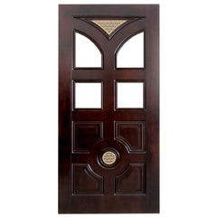 Craftsman Rubber Wood Door Design with Tempered Glass