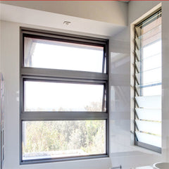 Outdoor Motorized Window Shade Awning Led Light Black Color Well Insulated Awning Window Bathroom   French Window Awning