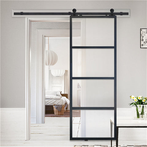 Heavy duty Sliding Barn Door American Style Glass Glass Barn Door Sliding Interior Rustic Sliding Barn Door