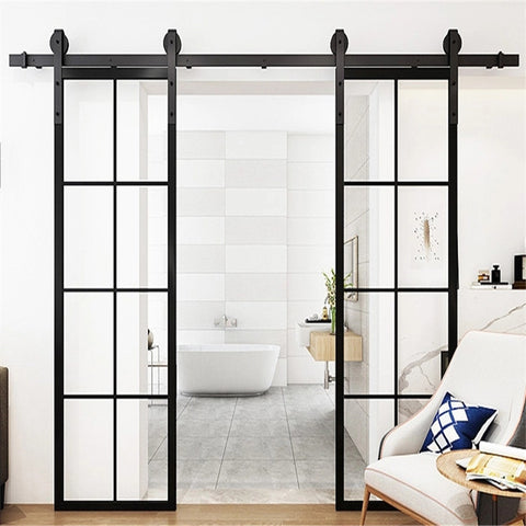 Barn Door Interior European Cylindrical Sliding Barn Door System Shower Rail Hardware Horse Sliding Pen Barn Door