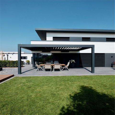 Ready Product Assembly Louvered System Attached To House Pergola Roof Cover Aluminum Pergola