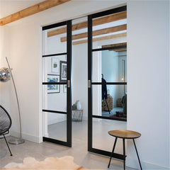 Aluminum Glass Patio Pocket Doors OEM Custom Modern Pocket Door Black Aluminum Frame Pocket Doors Frame System