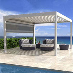 Best Profile Modern Garden Gazebo Motorized Metal Framed 4X3 Outdoor Louvered Kits Roof System Bioclimatic Aluminum Pergola