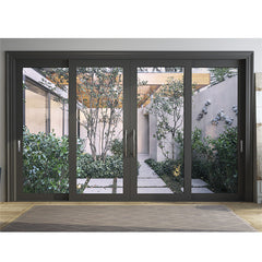 3 Panel Sliding Patio Door Price Thermal Break Double Large Glass Sliding Folding Door  For Meeting Room Mirror Sliding Door