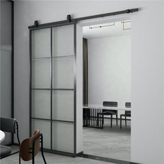 Slim Line  Kitchen Bathroom Study Interior Aluminium Tempered Glass Pocket Sliding Top Hanging Door Barn Door