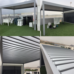 High Quality Motorized Rainproof Aluminum Shutter Roof Best Quality  Pergola