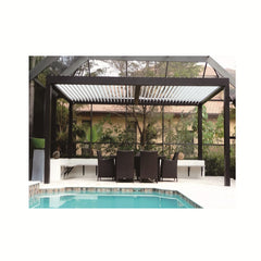 Waterproof Motorized Electric Outdoor Aluminum Alloy Electric Pergola Adjustable Roof Garden Aluminum Outdoor Pergola