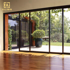 Uganda villa entrance interior house window and door pvdf black aluminum bullet proof 4 panel sliding glass patio doors on China WDMA