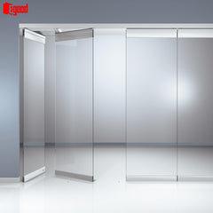 Unframed sliding glass doors movable glass partition door for office shop store on China WDMA