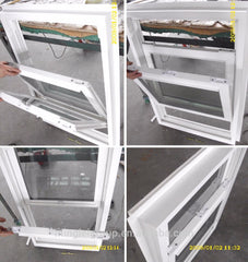 Vinyl double hung window, pvc plastic double glazed window