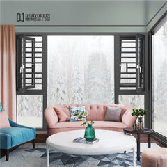 W95 Economical price vertical triple pane aluminum mosquito net interior glass thermal break french casement window on China WDMA