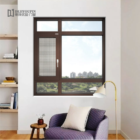 W95 Economical price vertical triple pane aluminum mosquito net interior glass thermal break french casement window on China WDMA