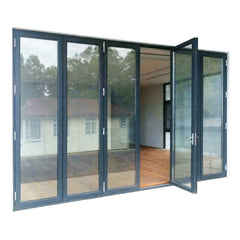 Waterproof Exterior Bi Fold Doors Aluminum Folding Storm Door System on China WDMA