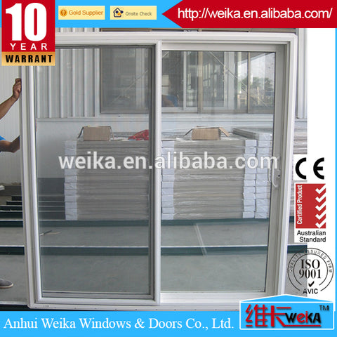 White Right-Hand Vinyl Sliding Patio Door with LowE Tempered Grid Glass on China WDMA