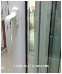 White UPVC sliding glass panel patio door with grill design on China WDMA