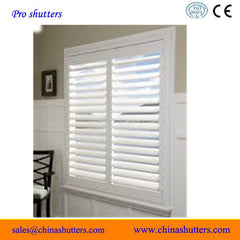 White indoor wooden plantation window shutters on China WDMA