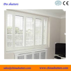 White indoor wooden plantation window shutters on China WDMA