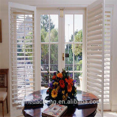 White style cabinet doors PVC plantation louver shutters Window