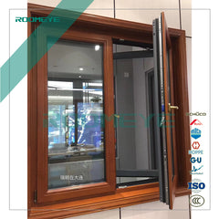 Wood clad aluminum casement window with inbuilt blinds on China WDMA