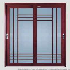 Wooden Grain Aluminum Frame Tempered Glass Aluminium Sliding Windows on China WDMA