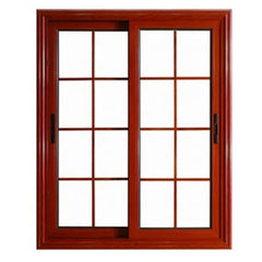 Wooden Grain Aluminum Frame Tempered Glass Aluminium Sliding Windows on China WDMA