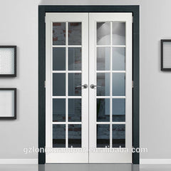 Wooden glass double external french doors design on China WDMA