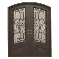 Wrought iron and glass sliding door frame design on China WDMA