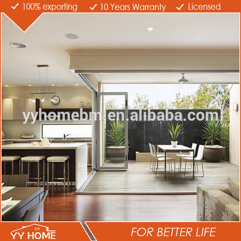 YY home aluminium bifold door wooden door designs exterior glass folding windows&door on China WDMA