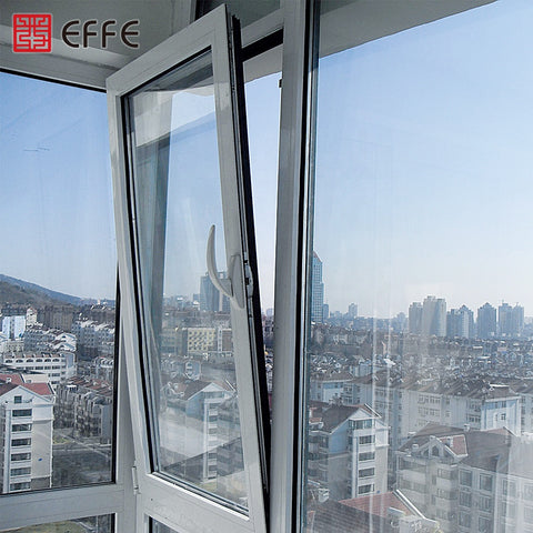 aluminium inward tilt open double panel tempered glass tilt & turn window design companies on China WDMA