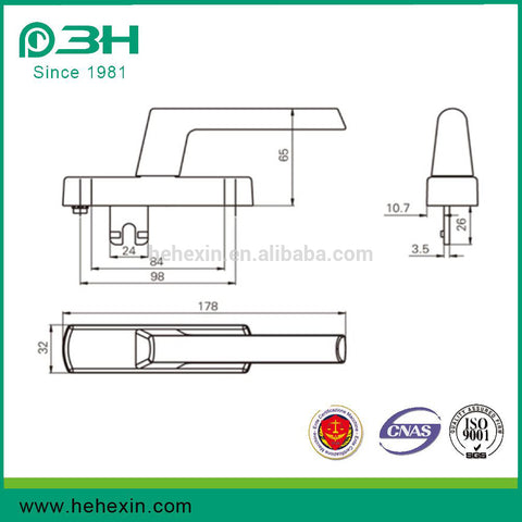 aluminum alloy door and window mutil-point tilt and turn fork handle lock on China WDMA