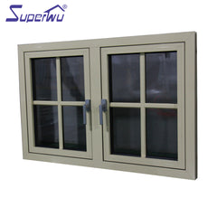 aluminum grill design double glazed fixed panel casement window and doors on China WDMA