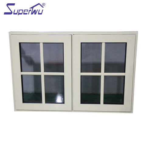 aluminum grill design double glazed fixed panel casement window and doors on China WDMA