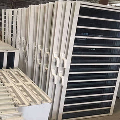 black aluminium double glazed Shutter windows Glass louvre window