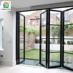 buy courtyard slim aluminium profile screen glass doors lowes glass folding sliding aluminium accordion single folding doors on China WDMA