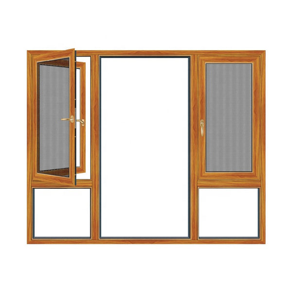 cheap tempered glass casement aluminium windows with mosquito net on China WDMA