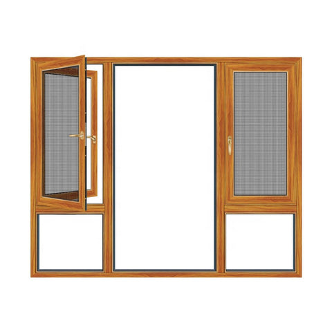 cheap tempered glass casement aluminium windows with mosquito net on China WDMA