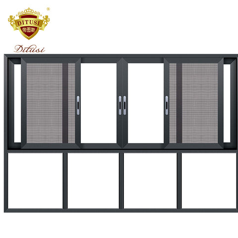 china Three-track yarn aluminum window sliding window and doors on China WDMA