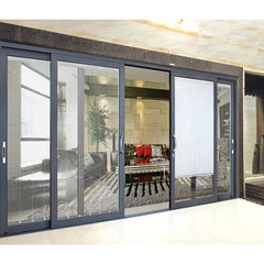 commercial aluminium exterior double pane soundproof sliding glass doors with built in blinds for sale on China WDMA