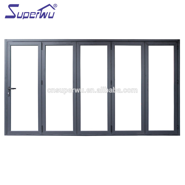 competitive price china market external folding patio doors aluminum bifolding door on China WDMA