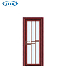 construction single pane aluminium interior french frosted double tempered glass bathroom door casement swing door on China WDMA