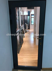 construction single pane aluminium interior french frosted double tempered glass bathroom door casement swing door on China WDMA