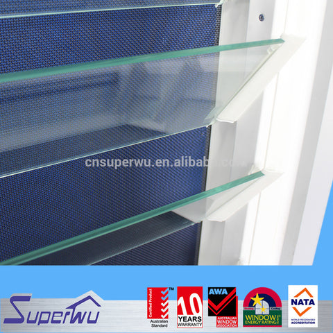 customized aluminum frame glass movable louvre window on China WDMA