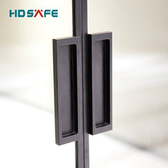 customized tempered glass soft closing black metal narrow frame synchronized sliding door on China WDMA