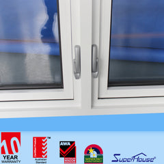 double glazed American crank aluminum casement windows with retractable flynet on China WDMA